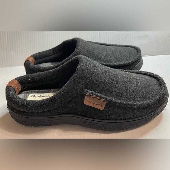 Dearfoams Memory Foam Mens Slippers Black Various Sizes NWOT - Picture 2 of 6